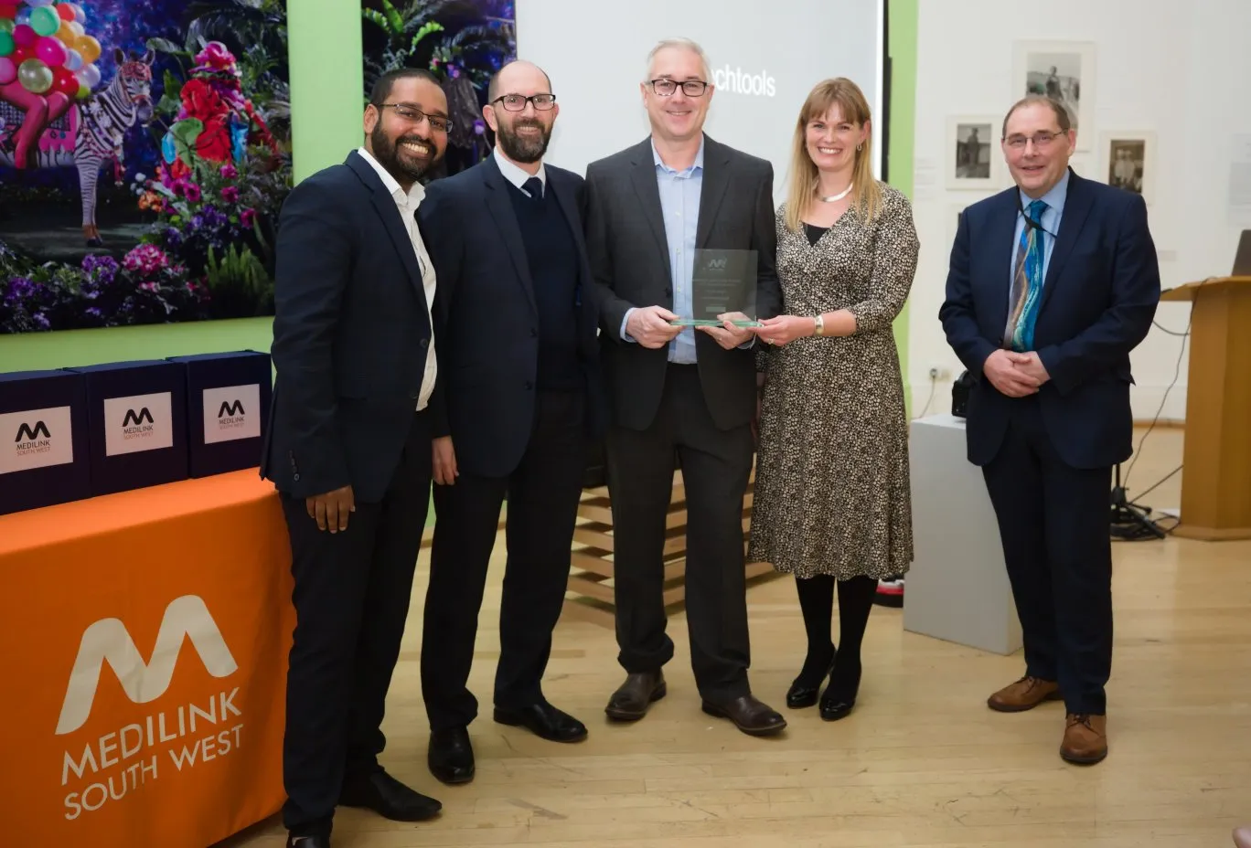 The Speechtools team receiving the Medilink South West Healthcare Innovation Award for Digital Health